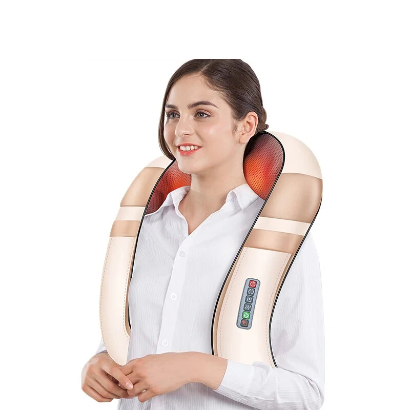 (image for) Electric U Shape Neck Massager Shawl 16 Massage Heads Heating Kneading Back Shoulder Relieve Pain